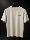Haus Couture Left Logo Tee in Pumice Stone, front view