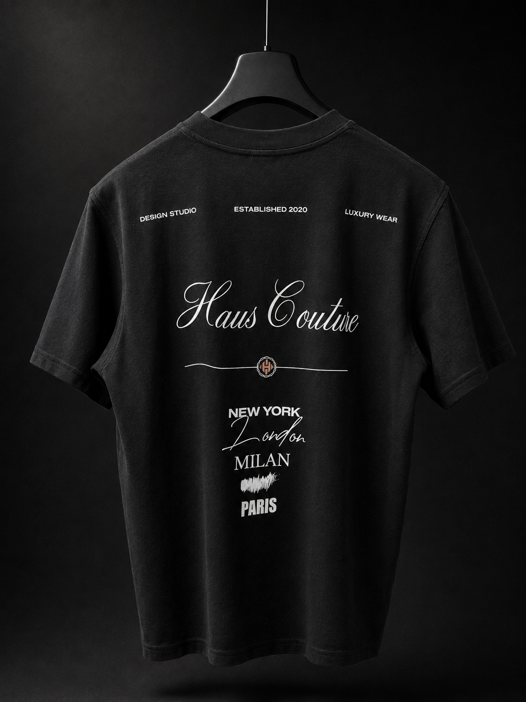 Haus Couture Poster Tee in Black, back view